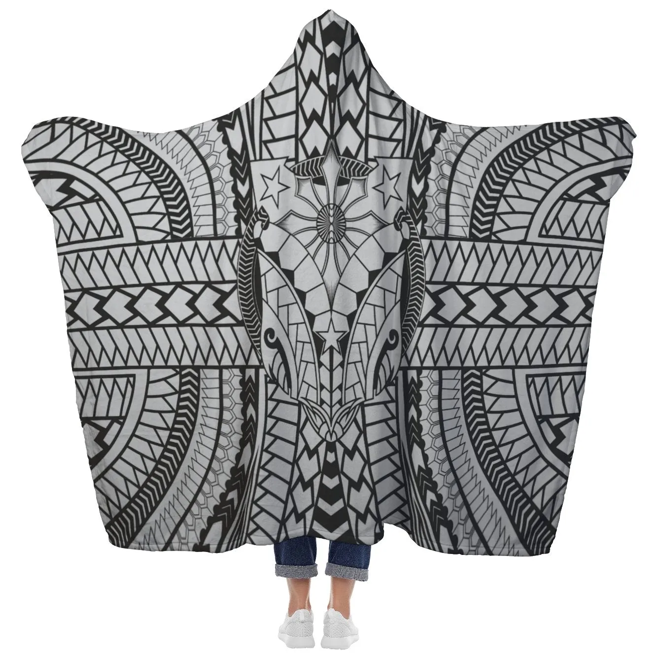Polynesian Tattoo Hooded Blanket