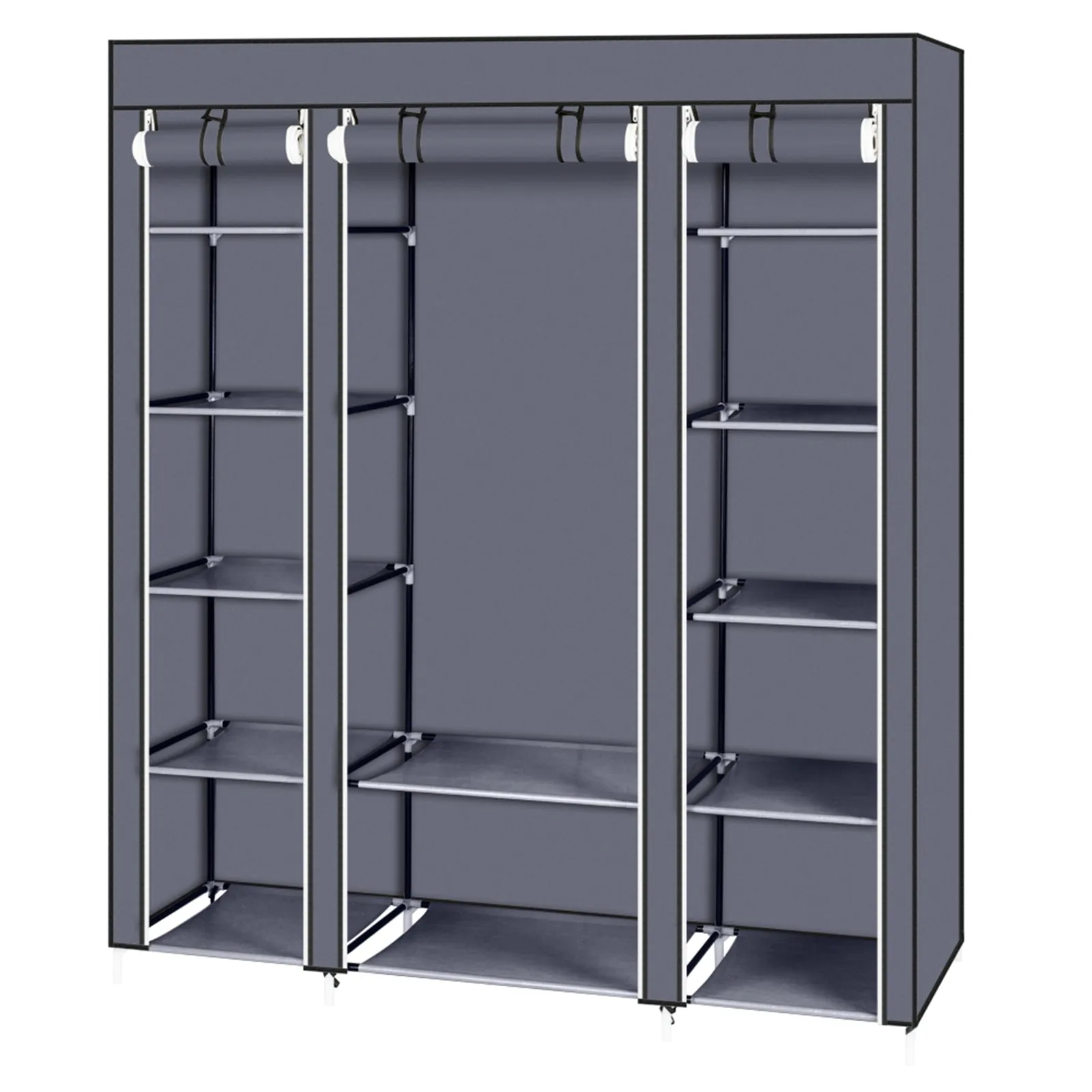 Portable Clothes Closet Organizer, Gray