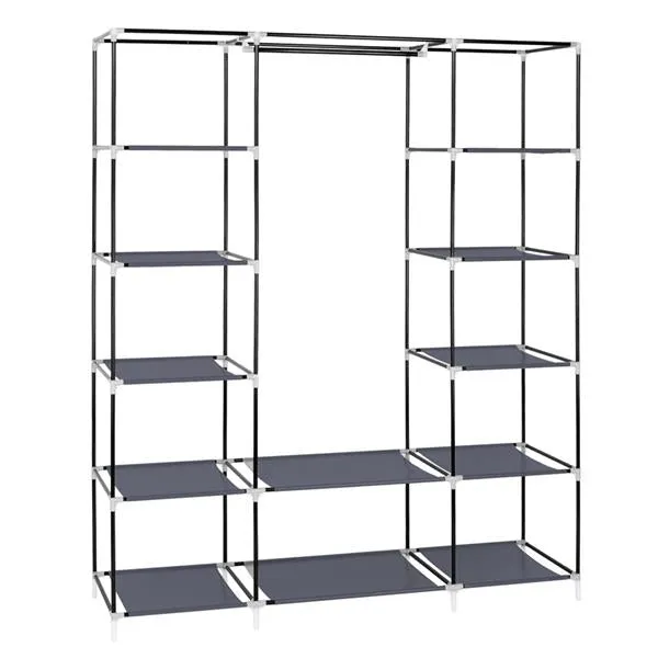 Portable Clothes Closet Organizer, Gray
