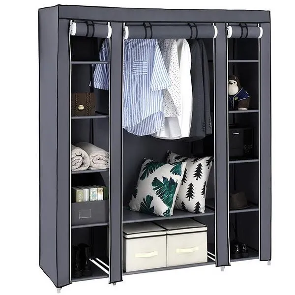 Portable Clothes Closet Organizer, Gray
