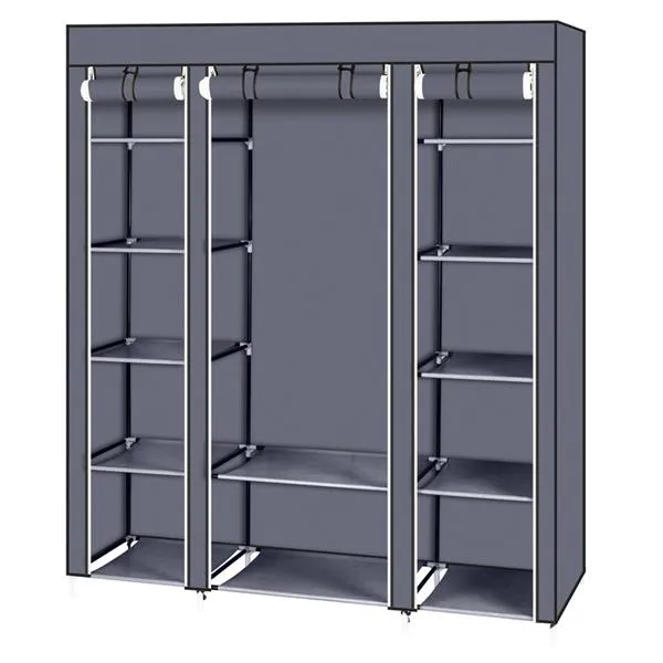 Portable Clothes Closet Organizer, Gray