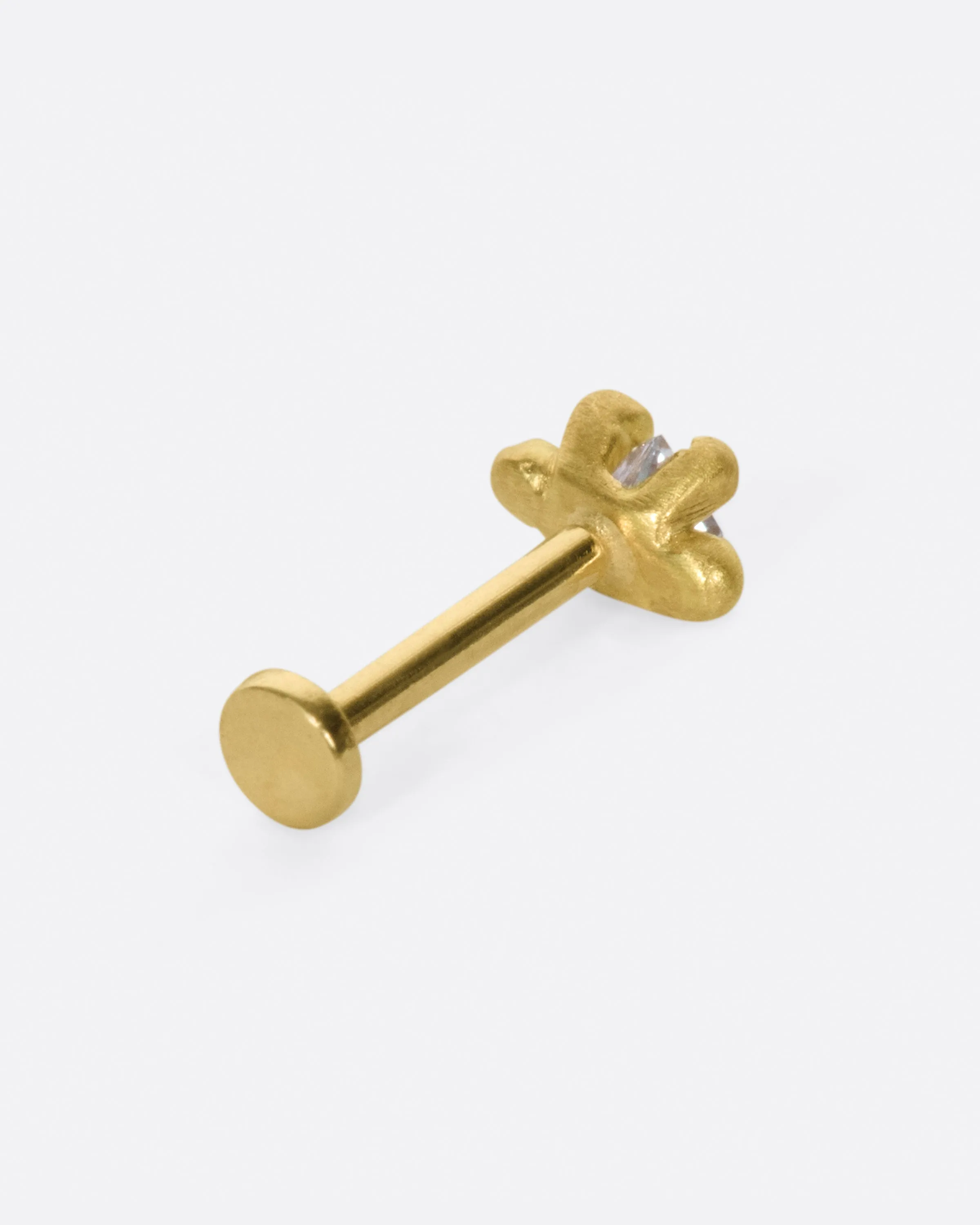 Princess Cut Diamond Threadless Earring