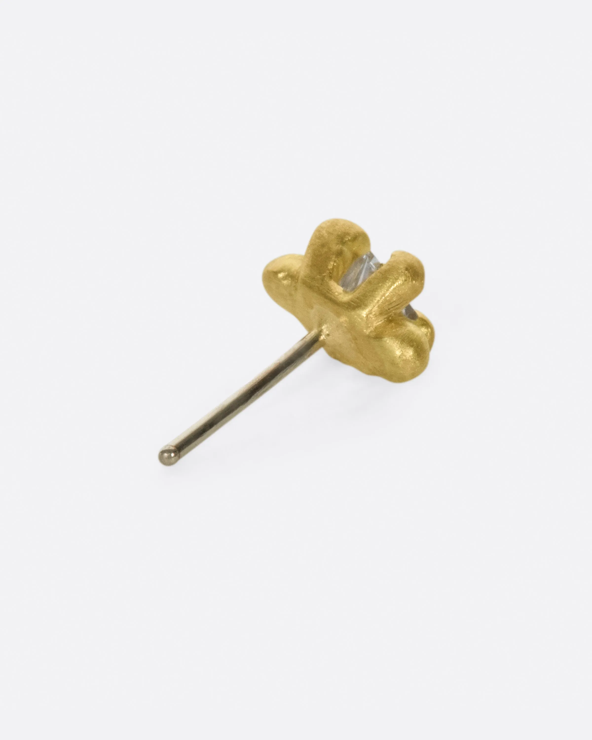 Princess Cut Diamond Threadless Earring
