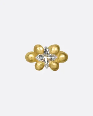 Princess Cut Diamond Threadless Earring