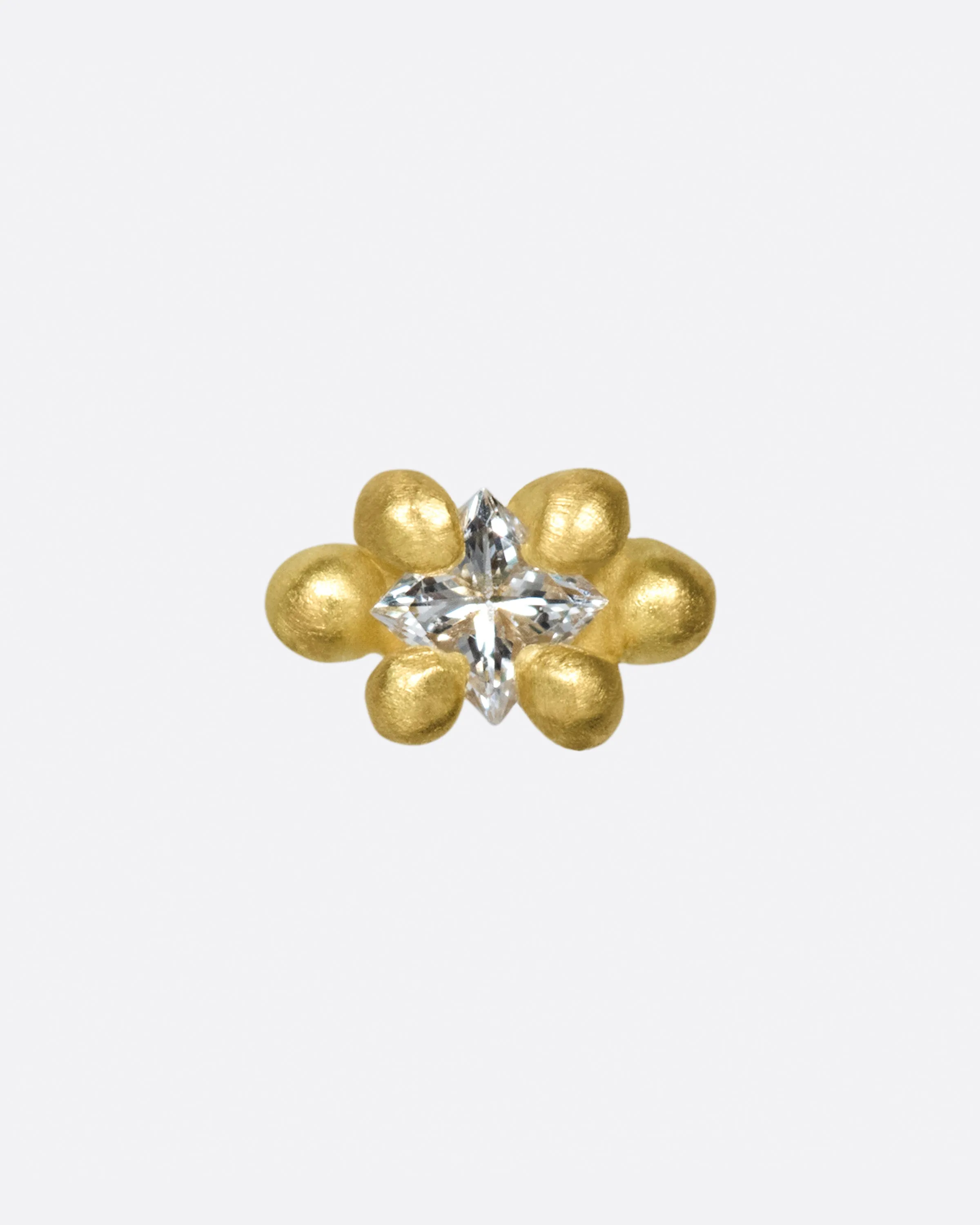 Princess Cut Diamond Threadless Earring