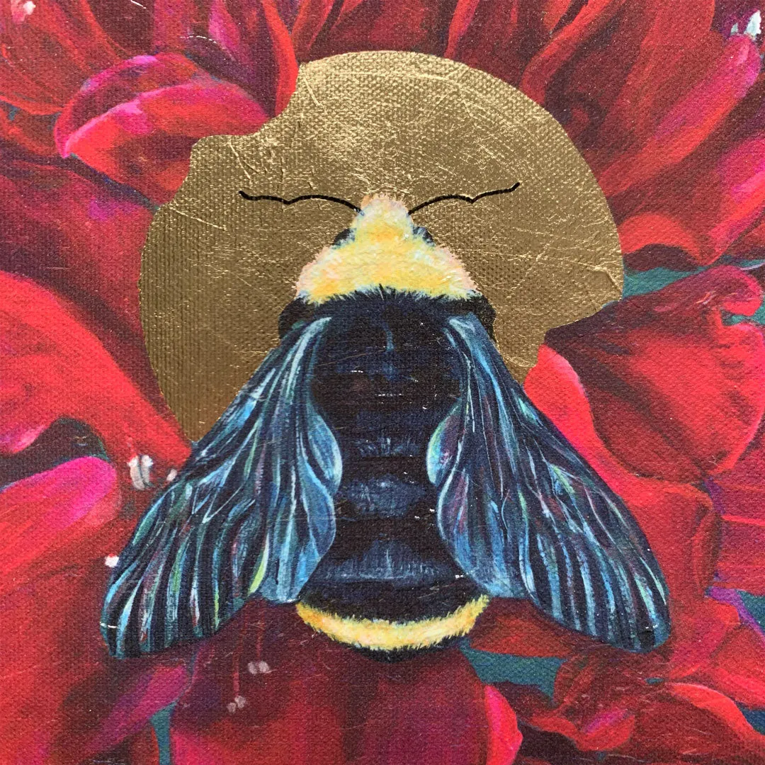 "Flow" Bumblebee Embellished Print