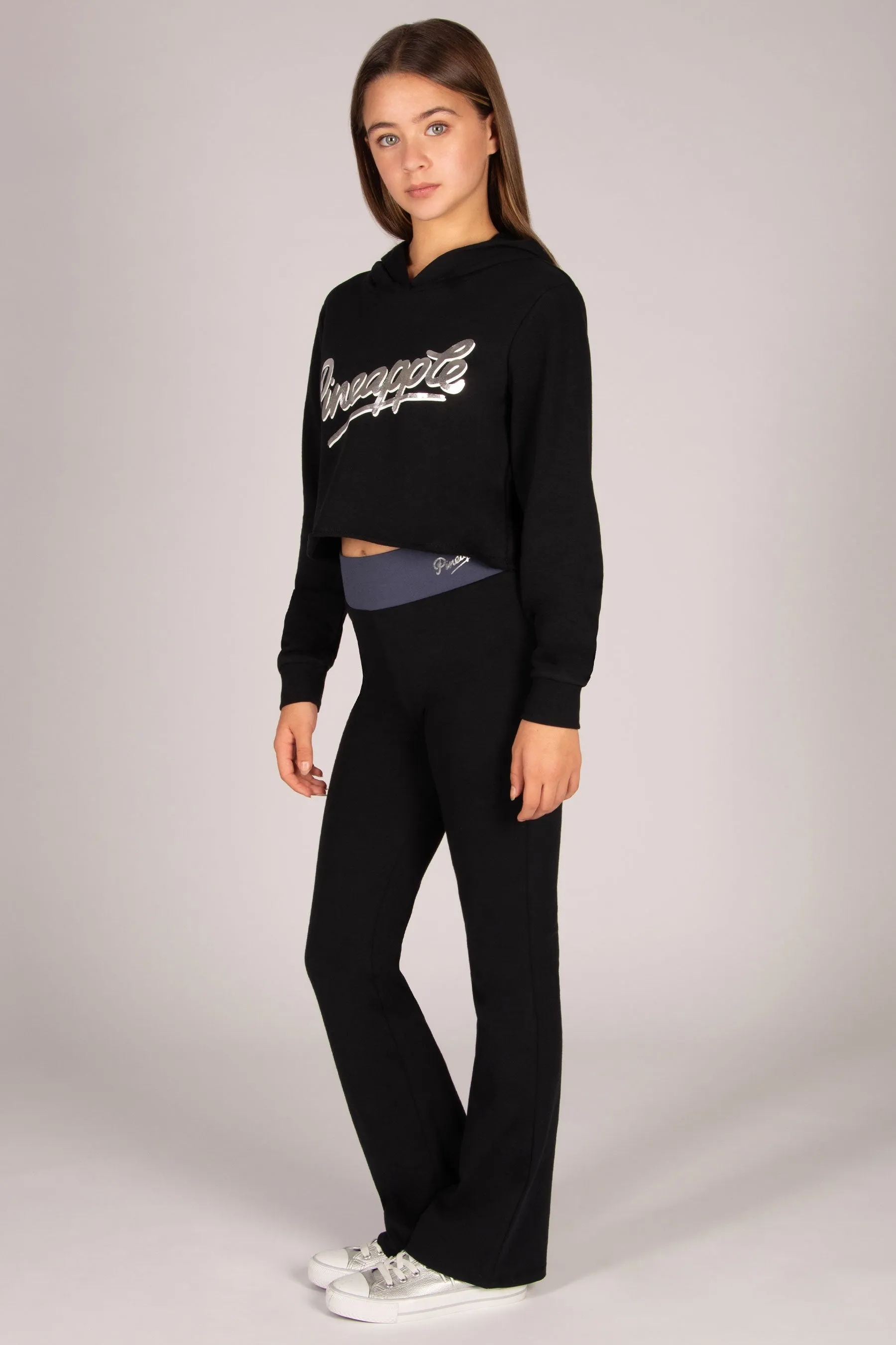 Raw Edge Logo Crop Hoodie