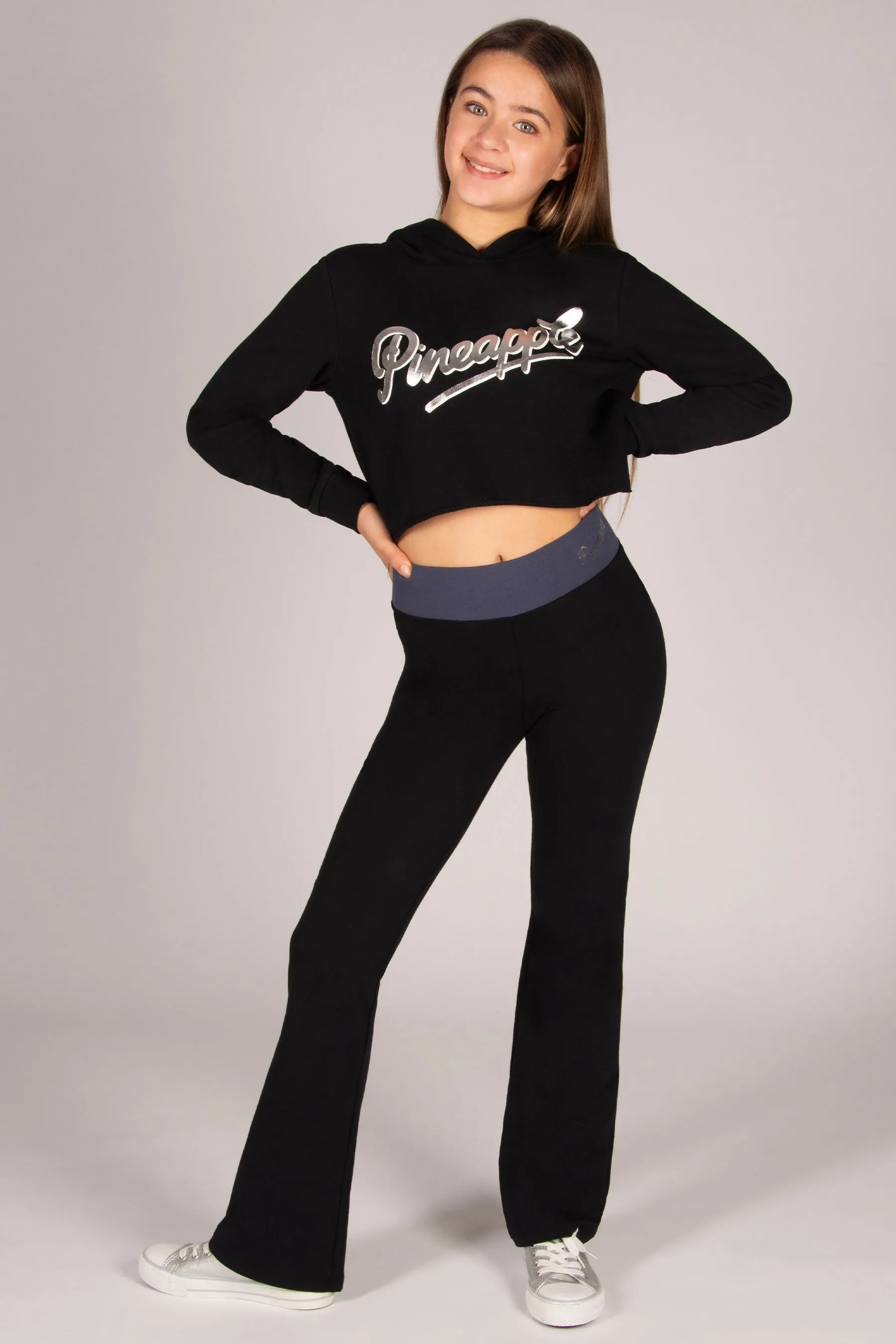 Raw Edge Logo Crop Hoodie