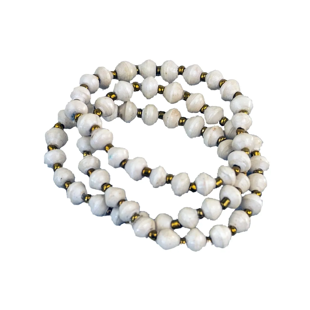 Recycled Paper Bead Bracelet - Paradise