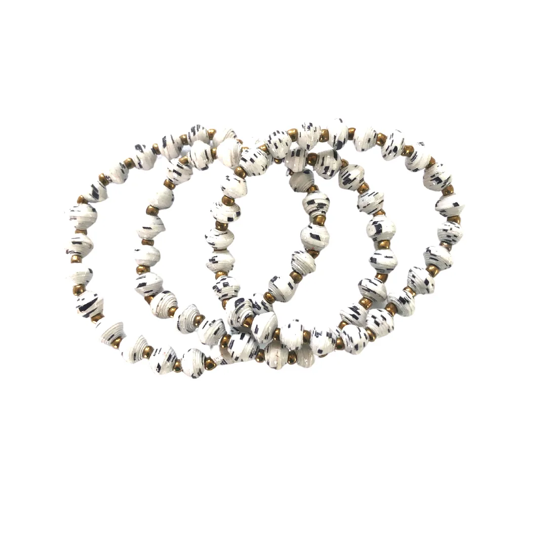 Recycled Paper Bead Bracelet - Paradise