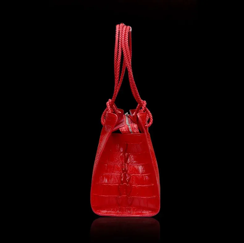Red Crocodile Genuine Leather Handbags