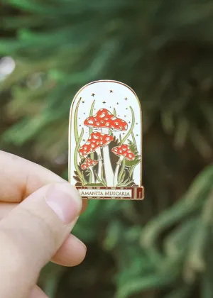 Red Magic Mushrooms Pin