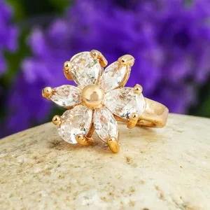 Rhinestone Adorned Floral Nose Ring