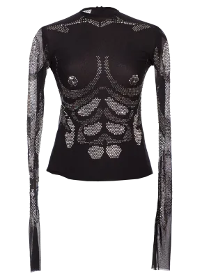 Rhinestones Embellished Top