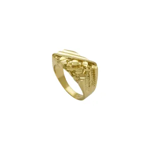 Ridged Nugget Signet Ring (14K)