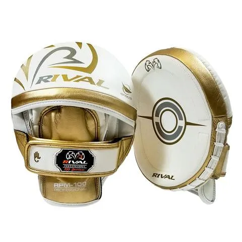 RIVAL RPM100 PUNCH MITTS-WHITE/GOLD