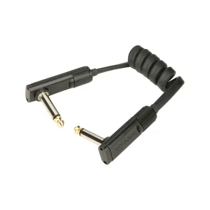RockBoard by Warwick Coiled Series Flat Patch Cable, Black, 30cm/11.81inch