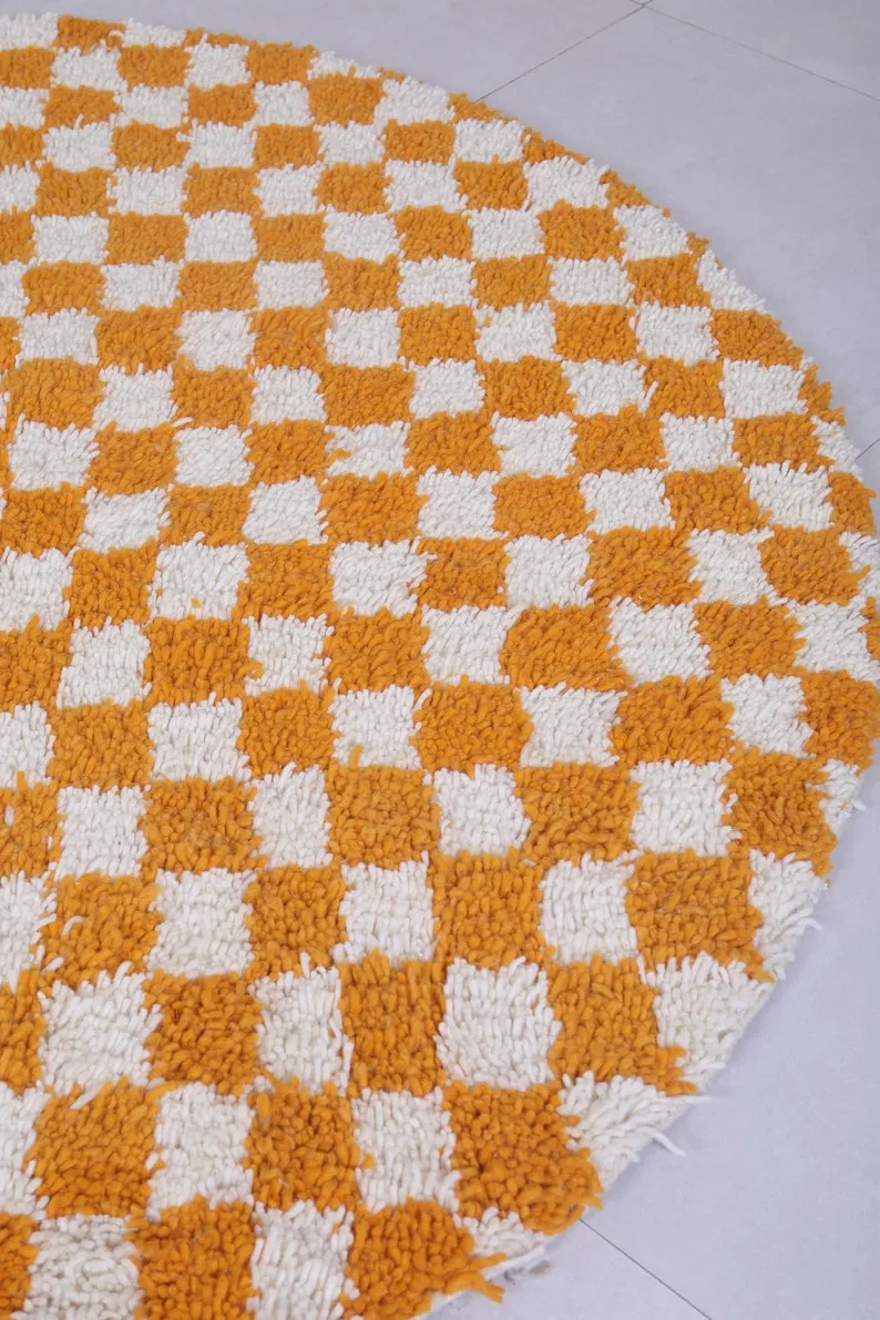 Round checkered rug - checkered yellow rug