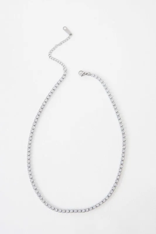 Round Stone Tennis Necklace