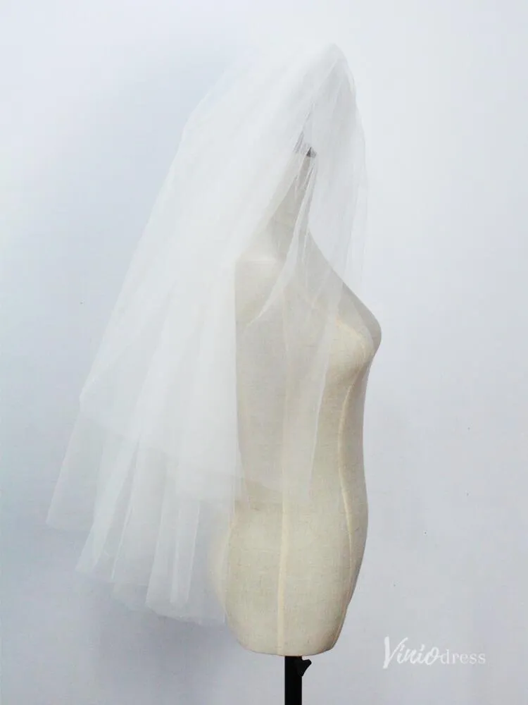 Roycebridal Simple Tulle Bridal Blusher Veils Viniodress AC1301
