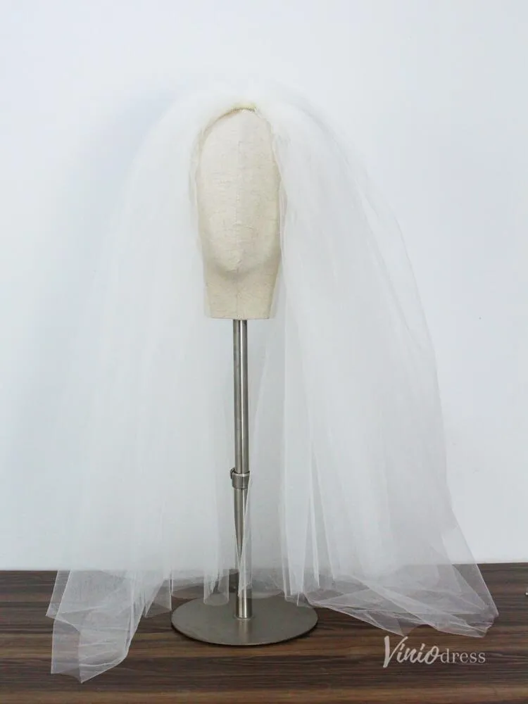 Roycebridal Simple Tulle Bridal Blusher Veils Viniodress AC1301