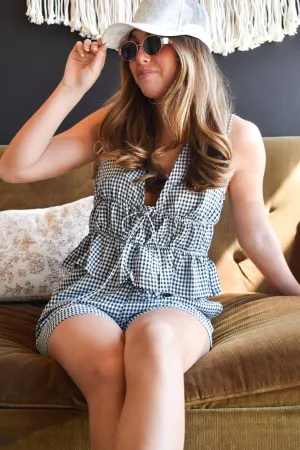 Sabrina Gingham Ruched Tank