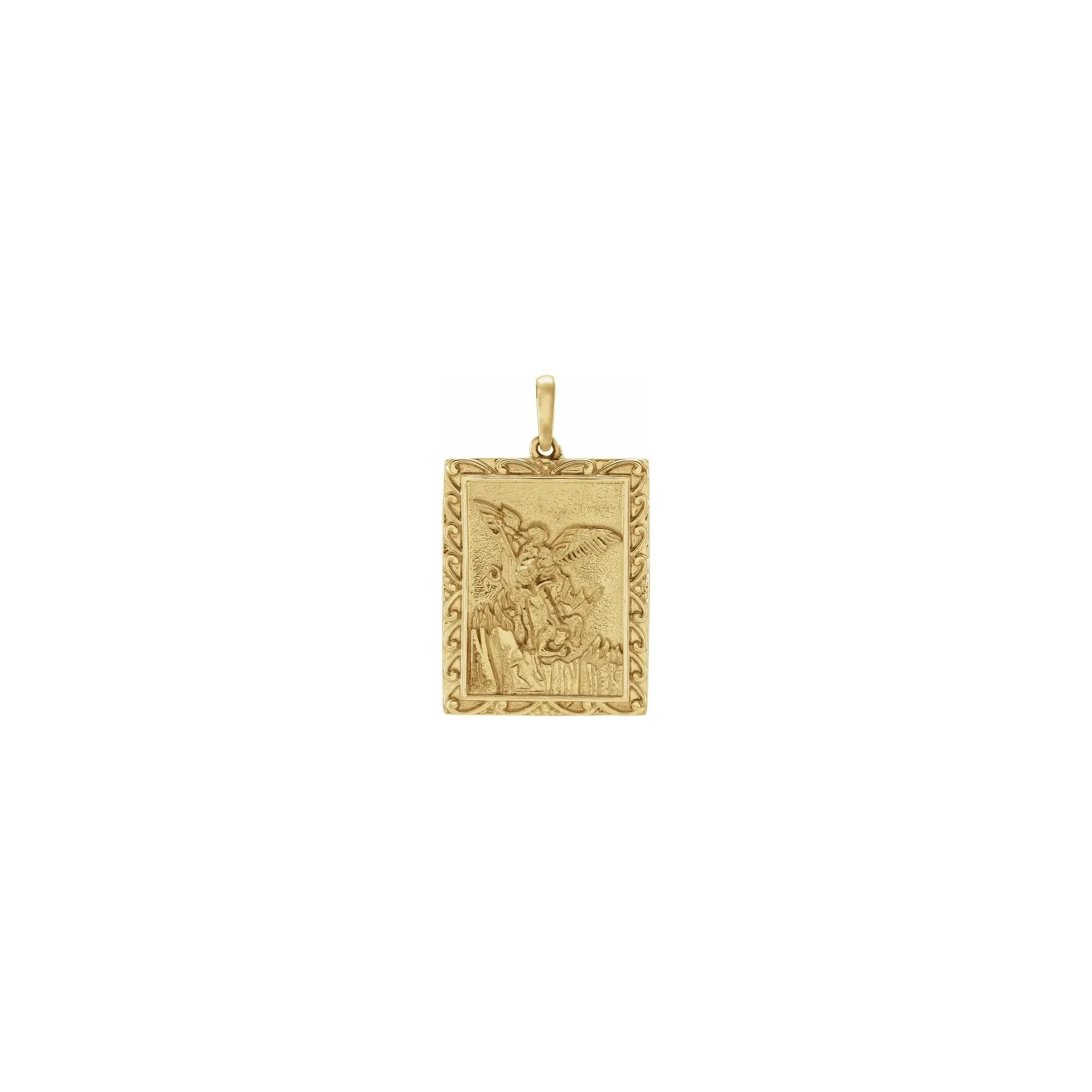 Saint Michael Adorned Rectangular Medal