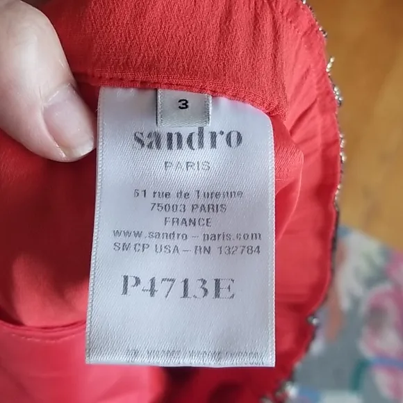 Sandro red silky shorts