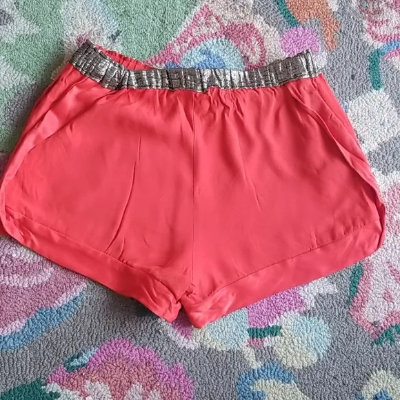 Sandro red silky shorts