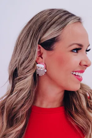 Santa  Adorned Enamel Earrings