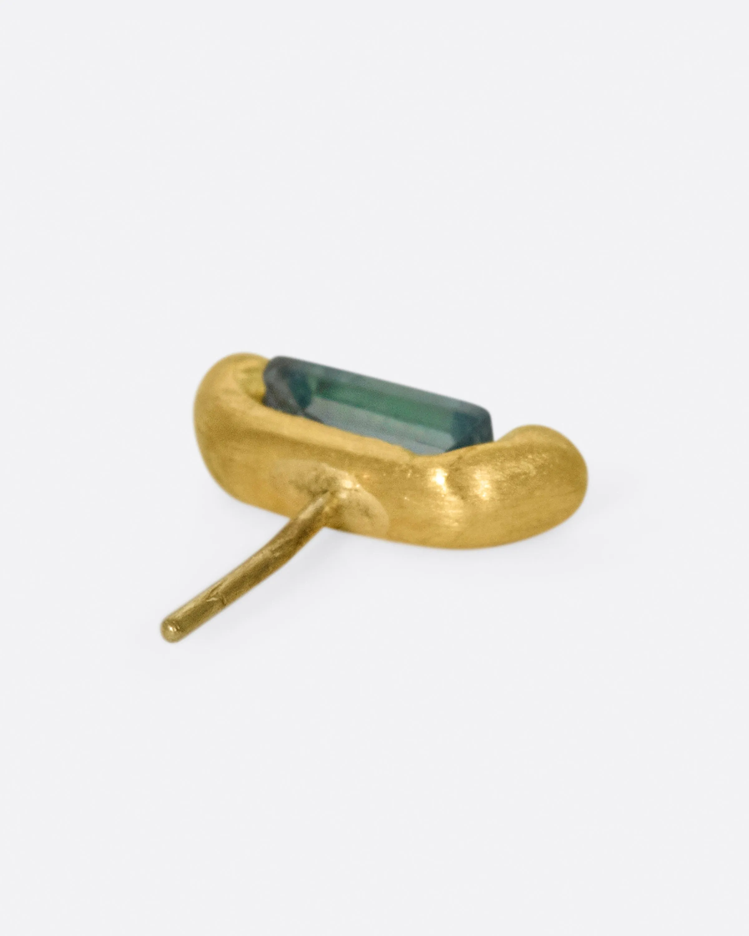 Sapphire Baguette Threadless Earring