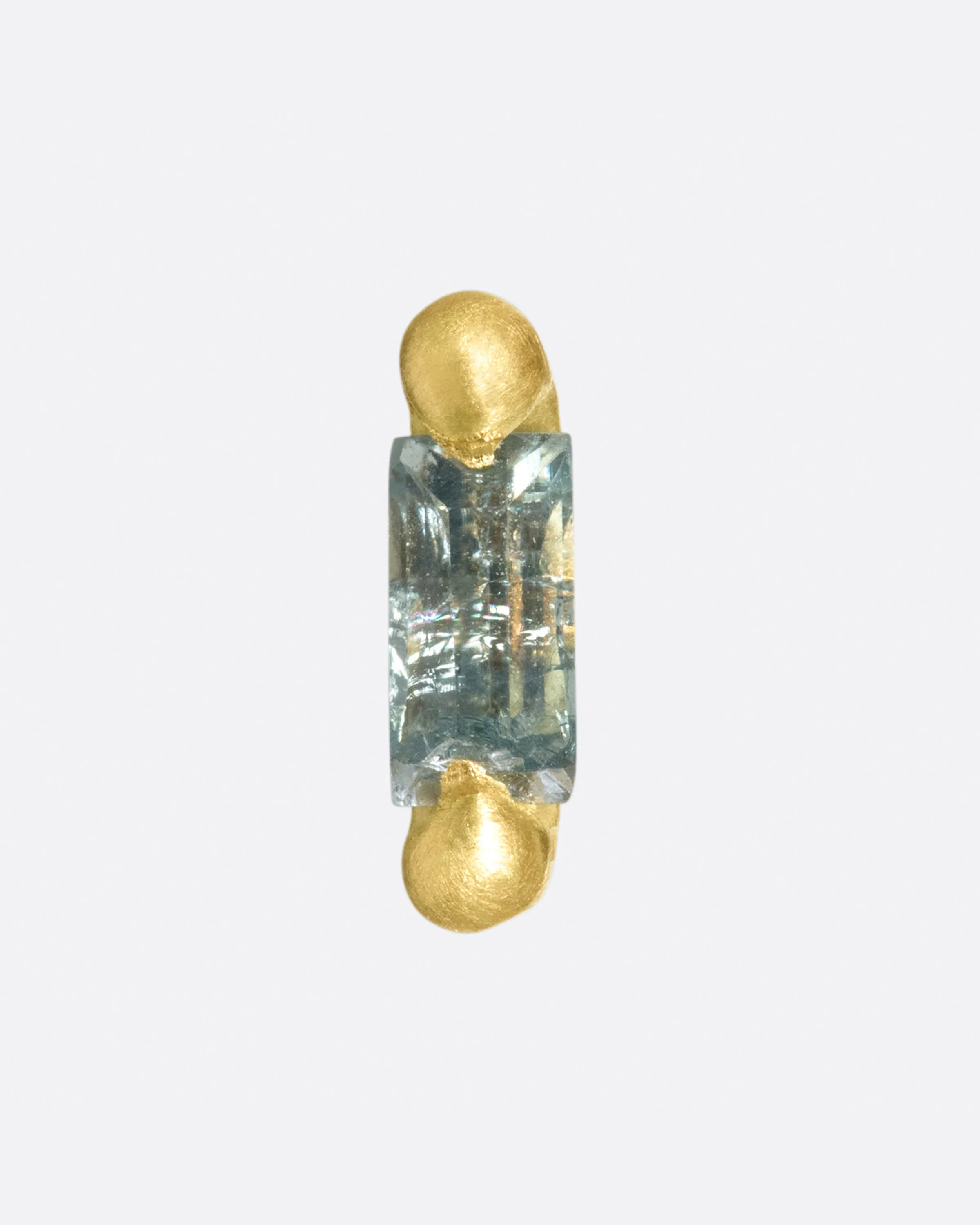 Sapphire Baguette Threadless Earring