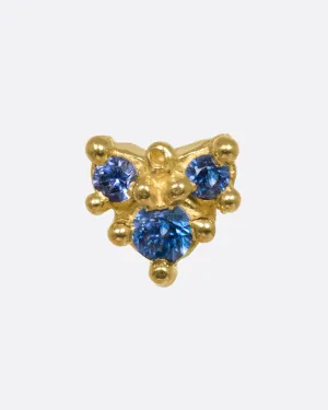 Sapphire Lev Threadless Earring