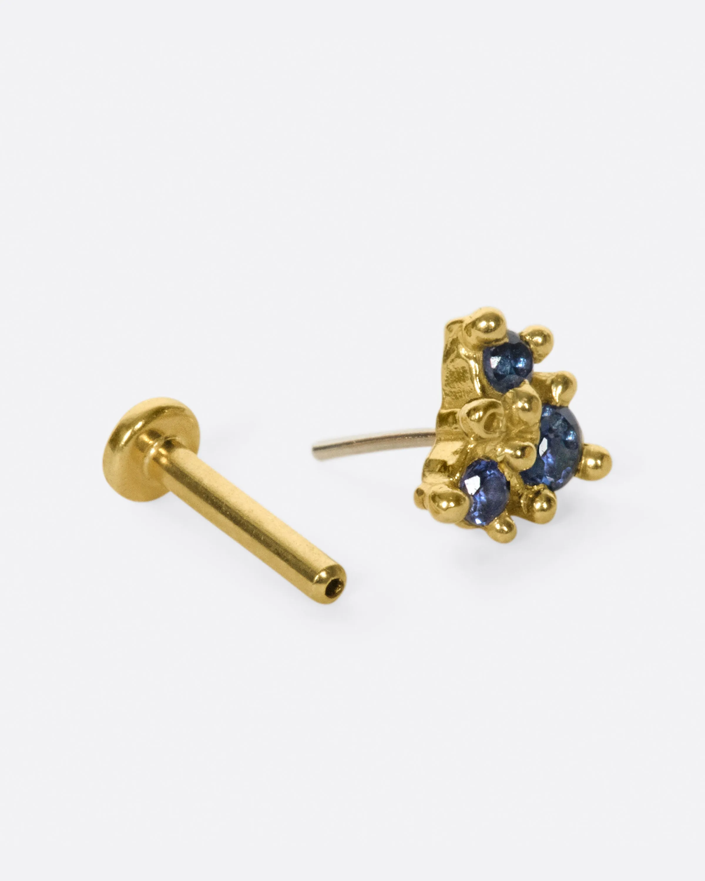 Sapphire Lev Threadless Earring