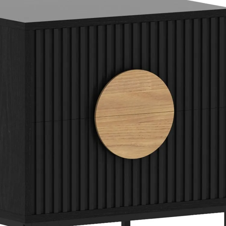 SARANTINO SILVIA BEDSIDE TABLE WITH 2 DRAWERS - BLACK