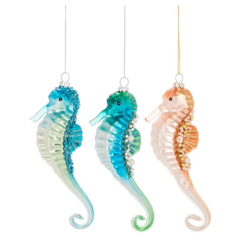Seahorse Glass Ornament