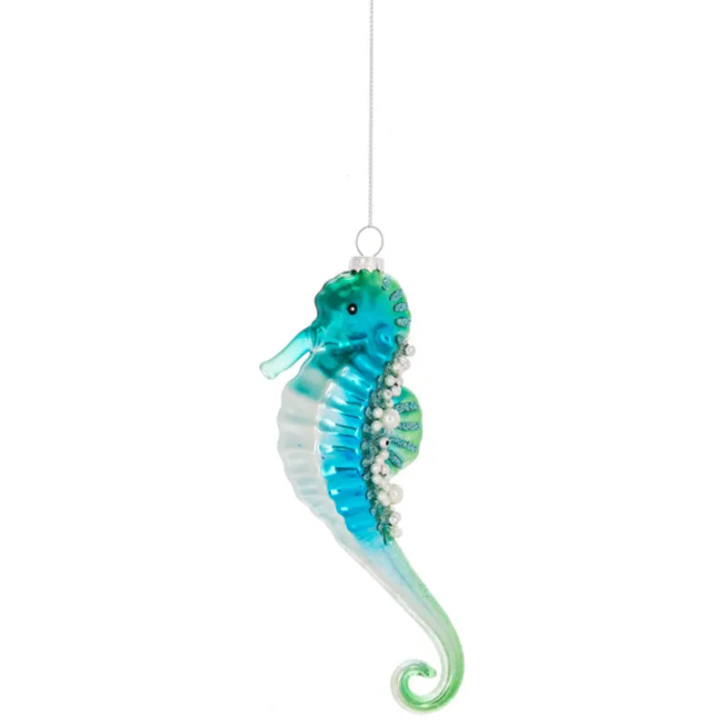 Seahorse Glass Ornament