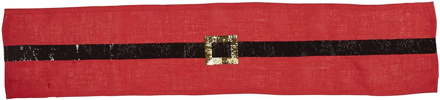 Sequin Santa's Belt Red Table Runner