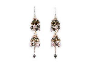 Shiny crystal and pearl drops