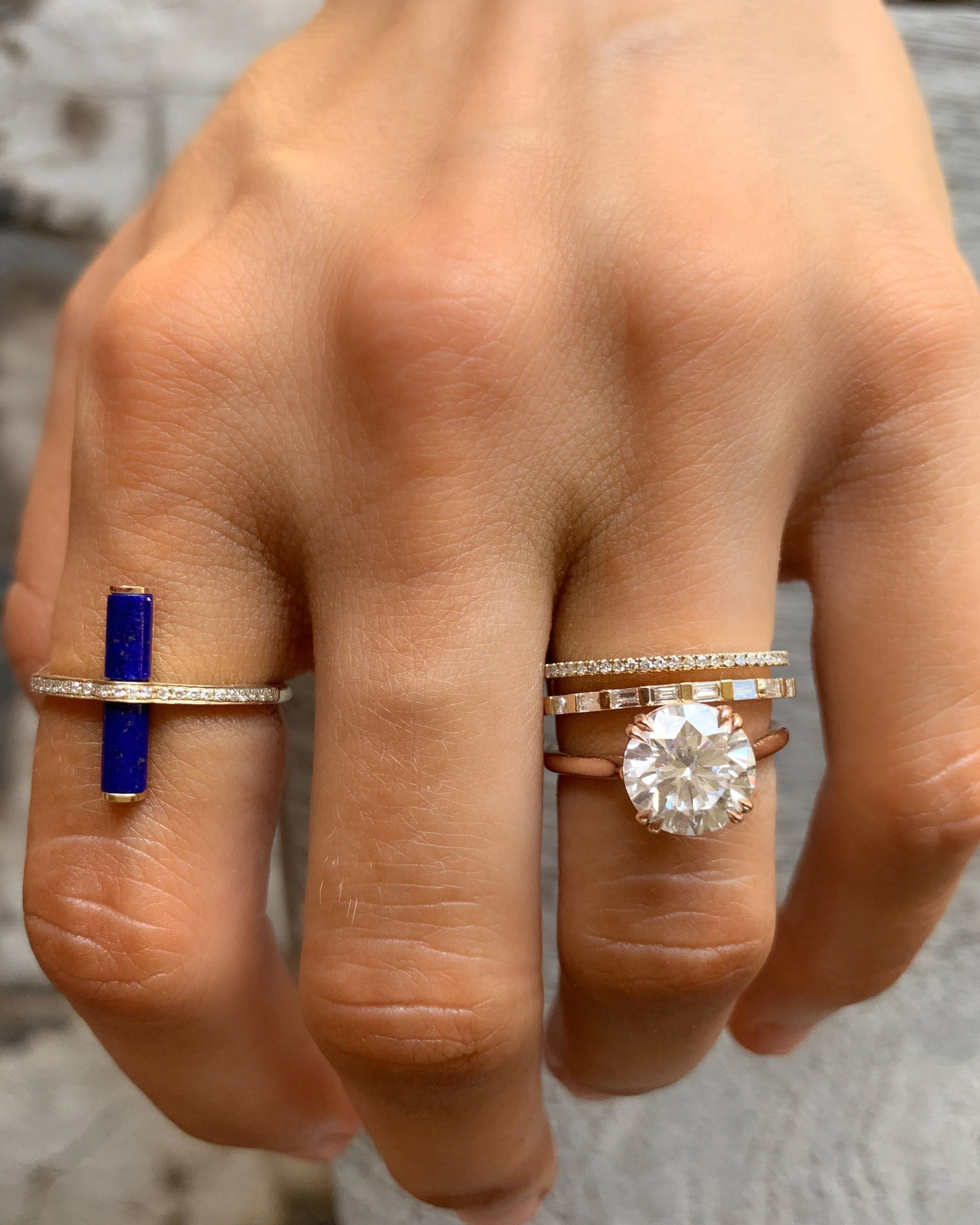 Signature Cathedral Solitaire Engagement Ring With Round Cut Diamond