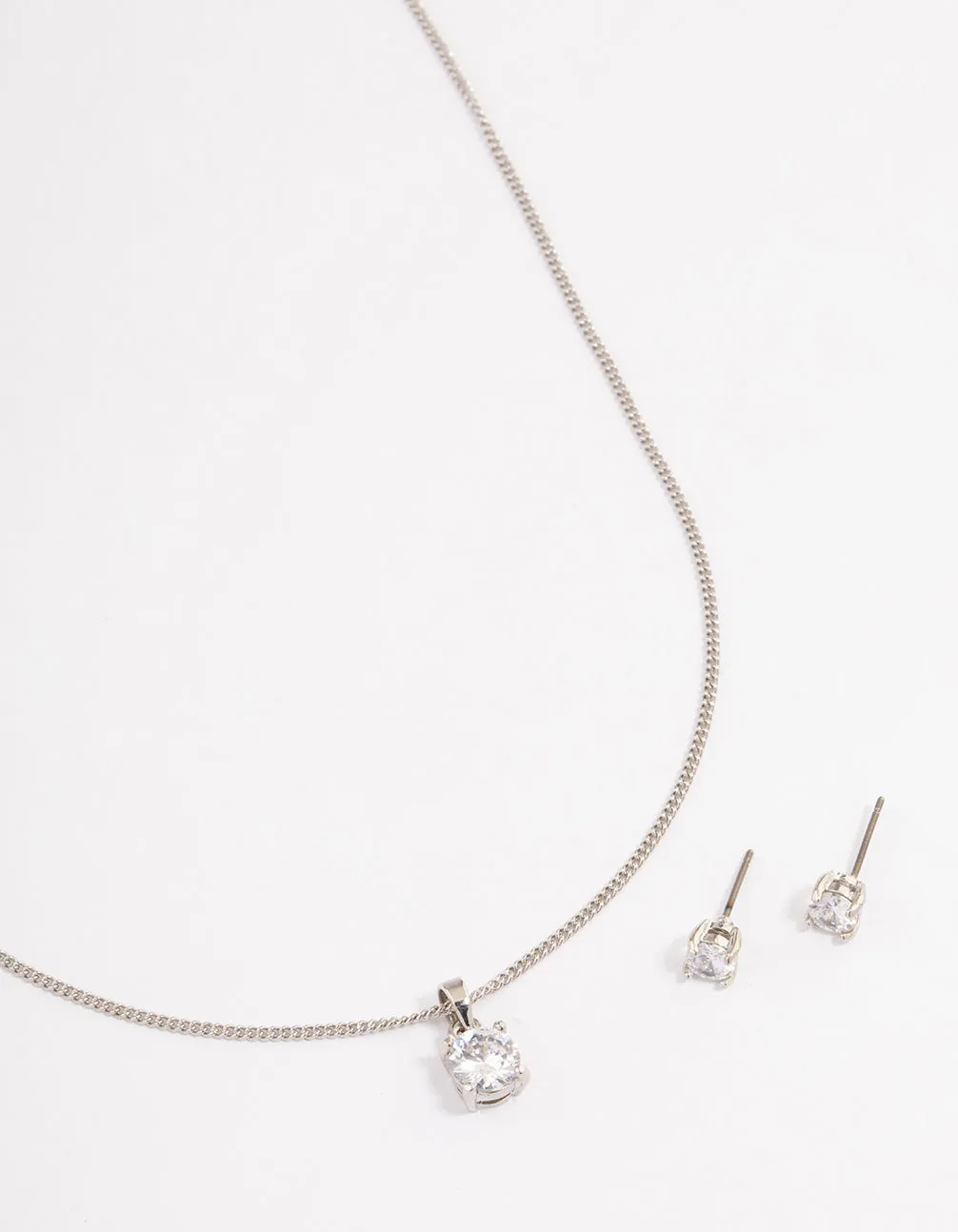 Silver Earrings & Necklace Gift Box