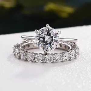 Simple 2.0 Carat Round Cut Wedding Set