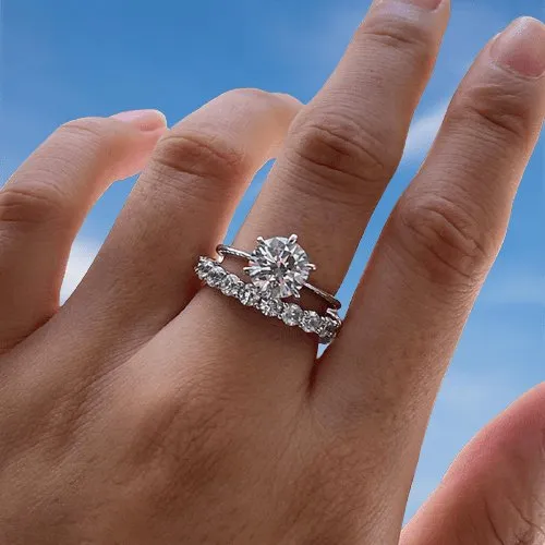 Simple 2.0 Carat Round Cut Wedding Set