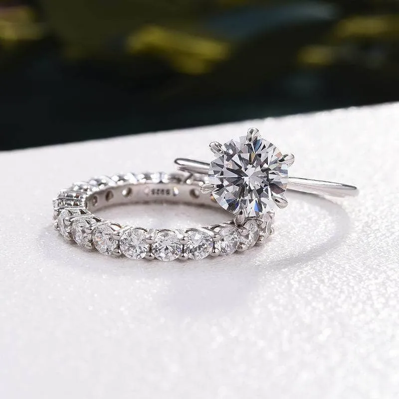 Simple 2.0 Carat Round Cut Wedding Set