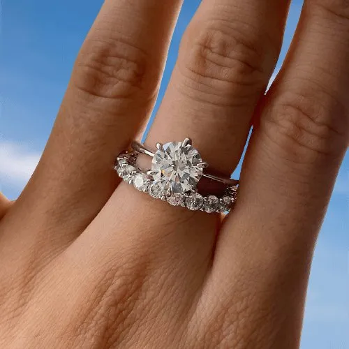 Simple 2.0 Carat Round Cut Wedding Set