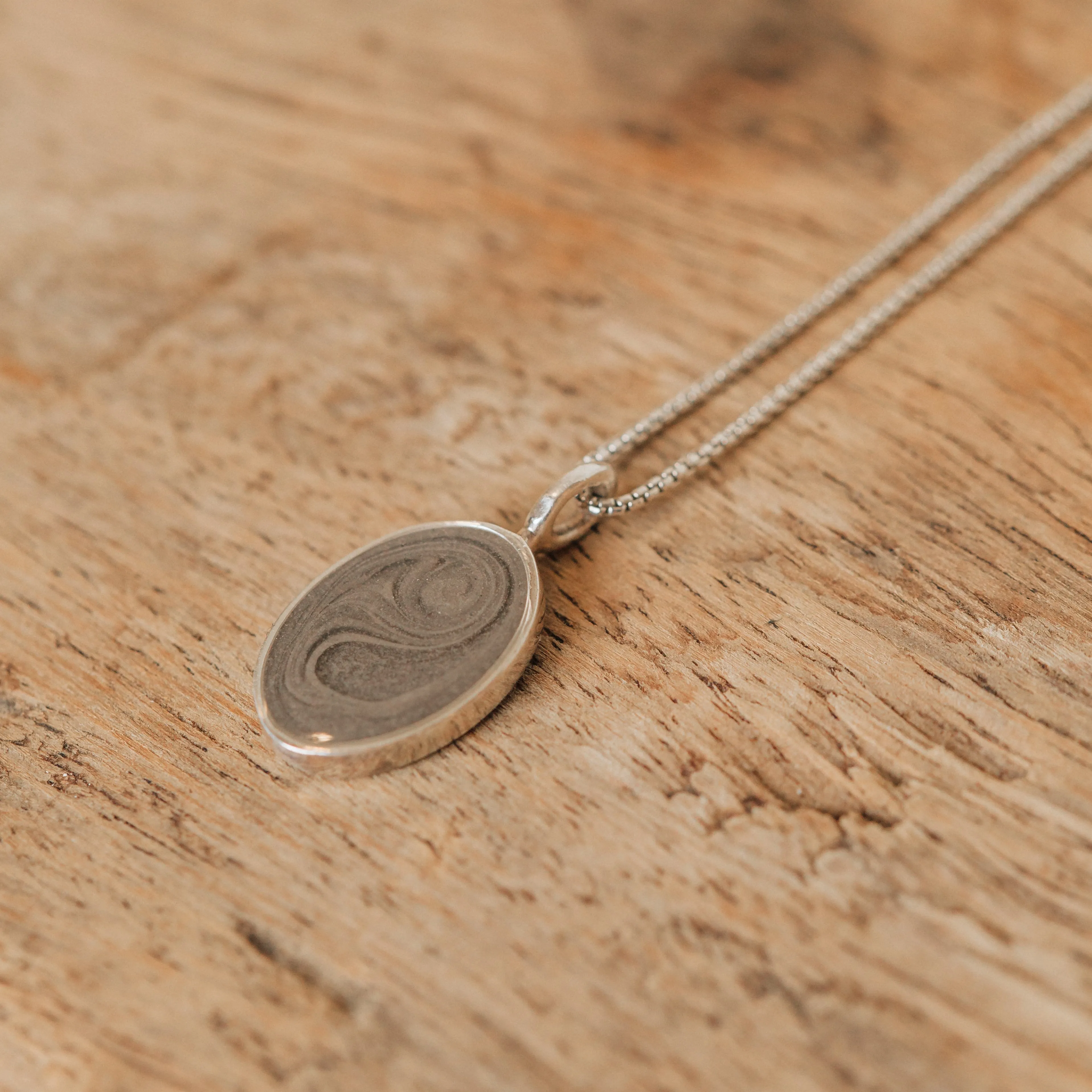 Simple Bail Oval Cremation Necklace in 14K Yellow Gold