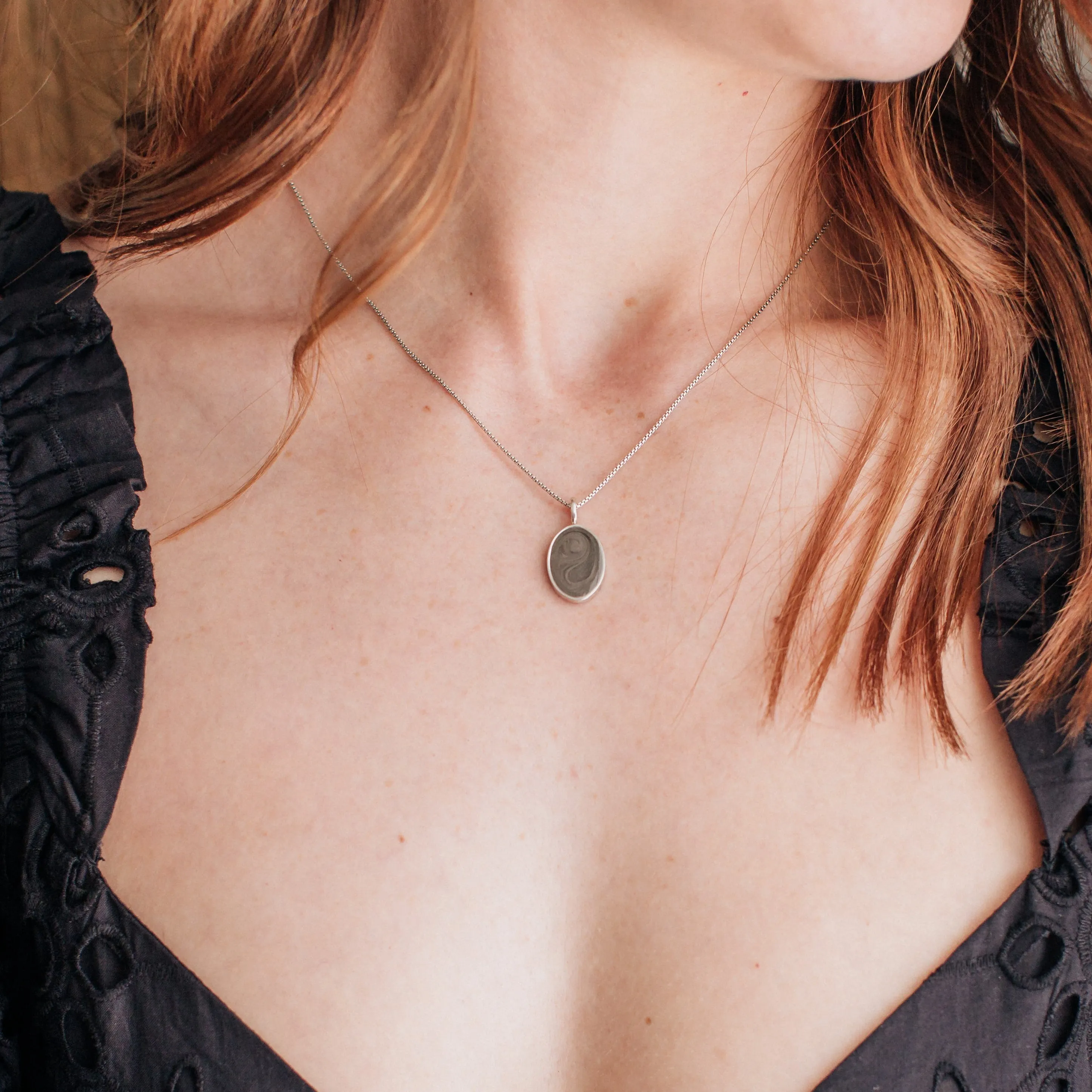 Simple Bail Oval Cremation Necklace in 14K Yellow Gold