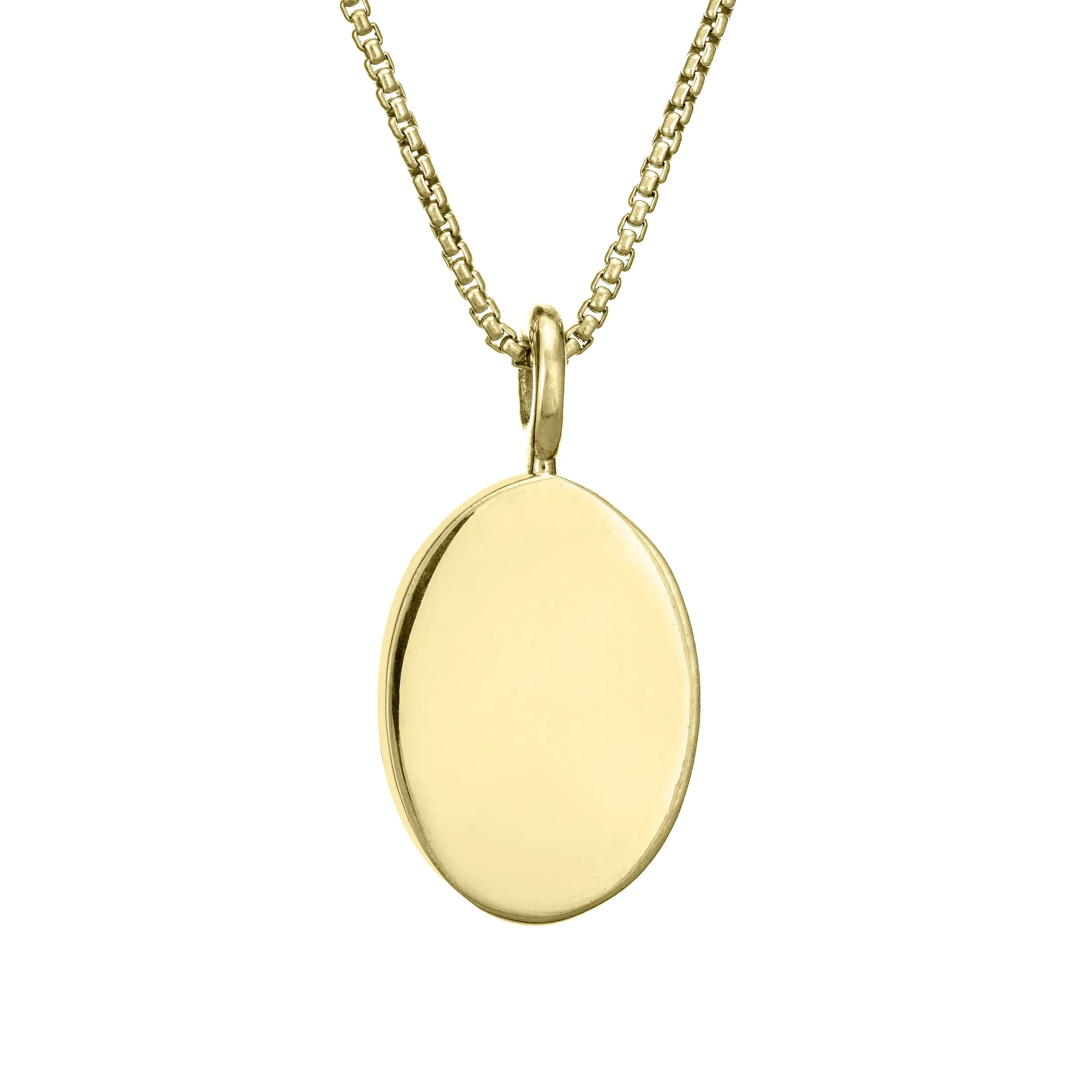 Simple Bail Oval Cremation Necklace in 14K Yellow Gold