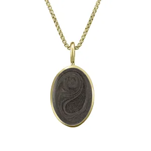 Simple Bail Oval Cremation Necklace in 14K Yellow Gold