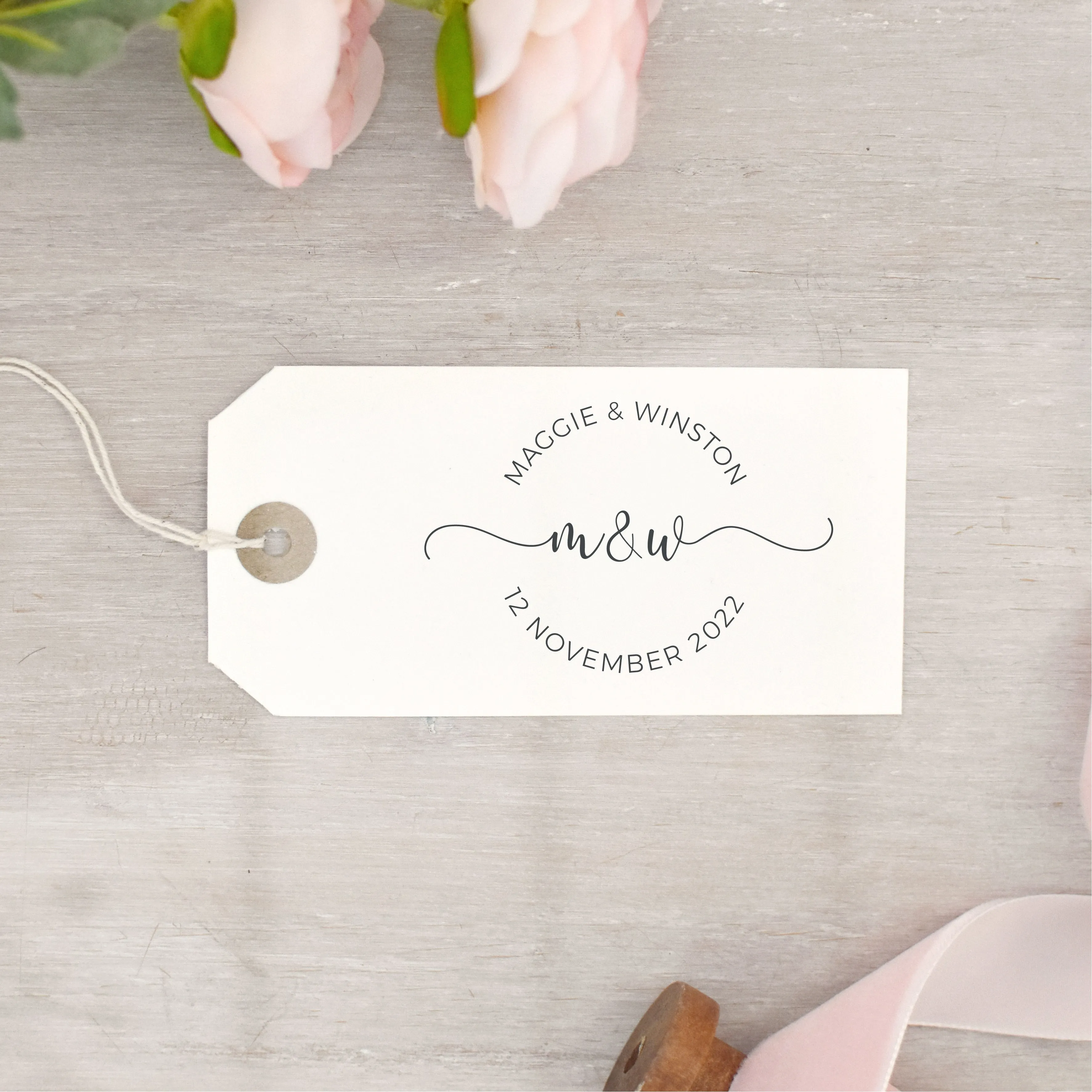 Simple Circle Custom Wedding Stamp